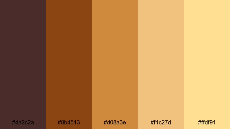 autumn storyboard glow brown yellow orange color palette with hex codes