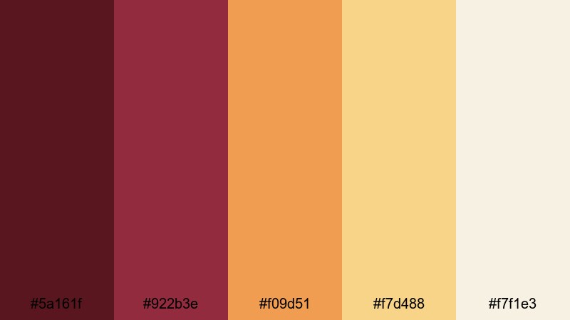 autumn storyboard maroon color palette with hex codes