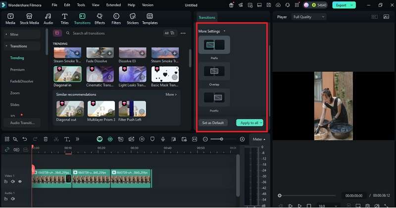 adjust transitions