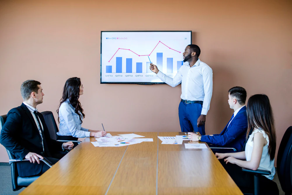 man doing presentation