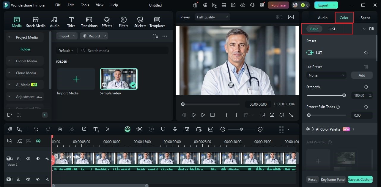 manual color correction