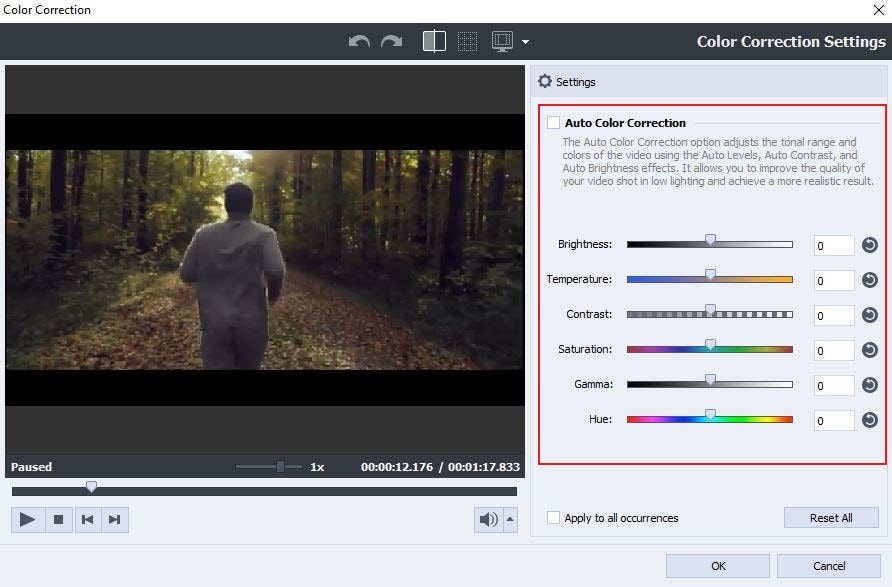 color correction adjustments