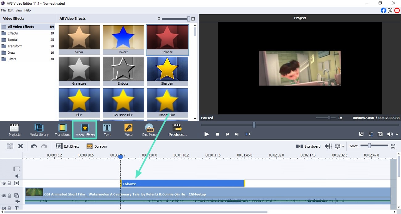 avs video editor visual effect