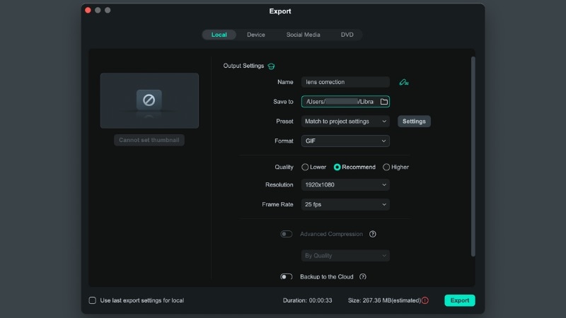 preview and export the award video