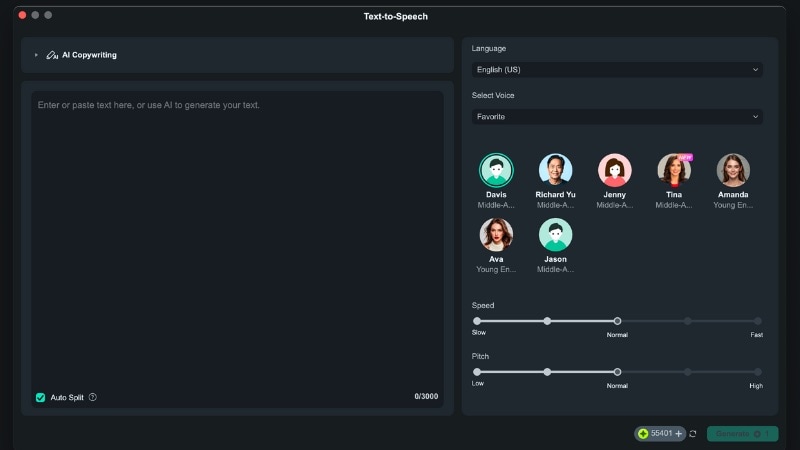 add narration with text to speech tool