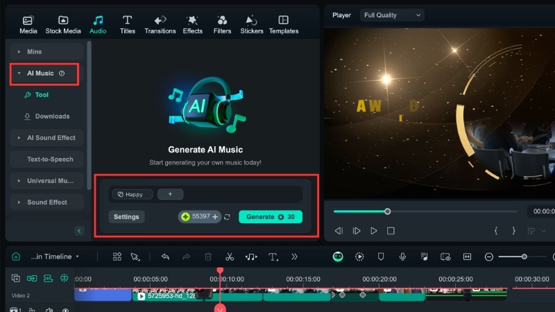 change the background music with ai