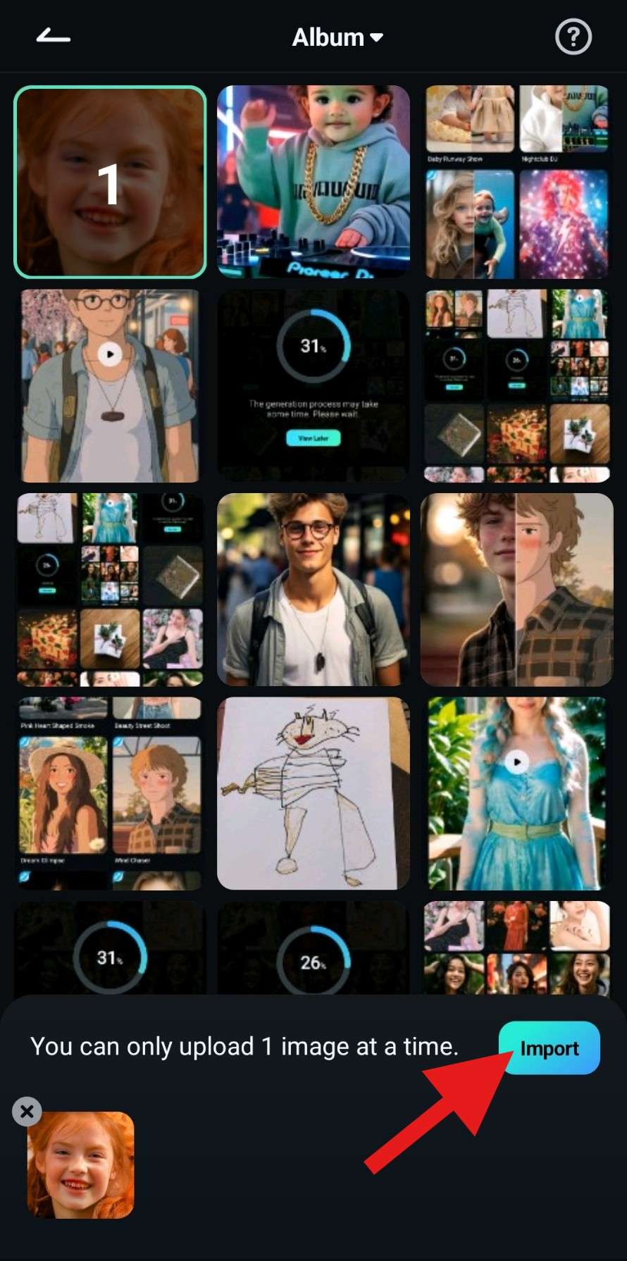 import ai baby filter photo filmora