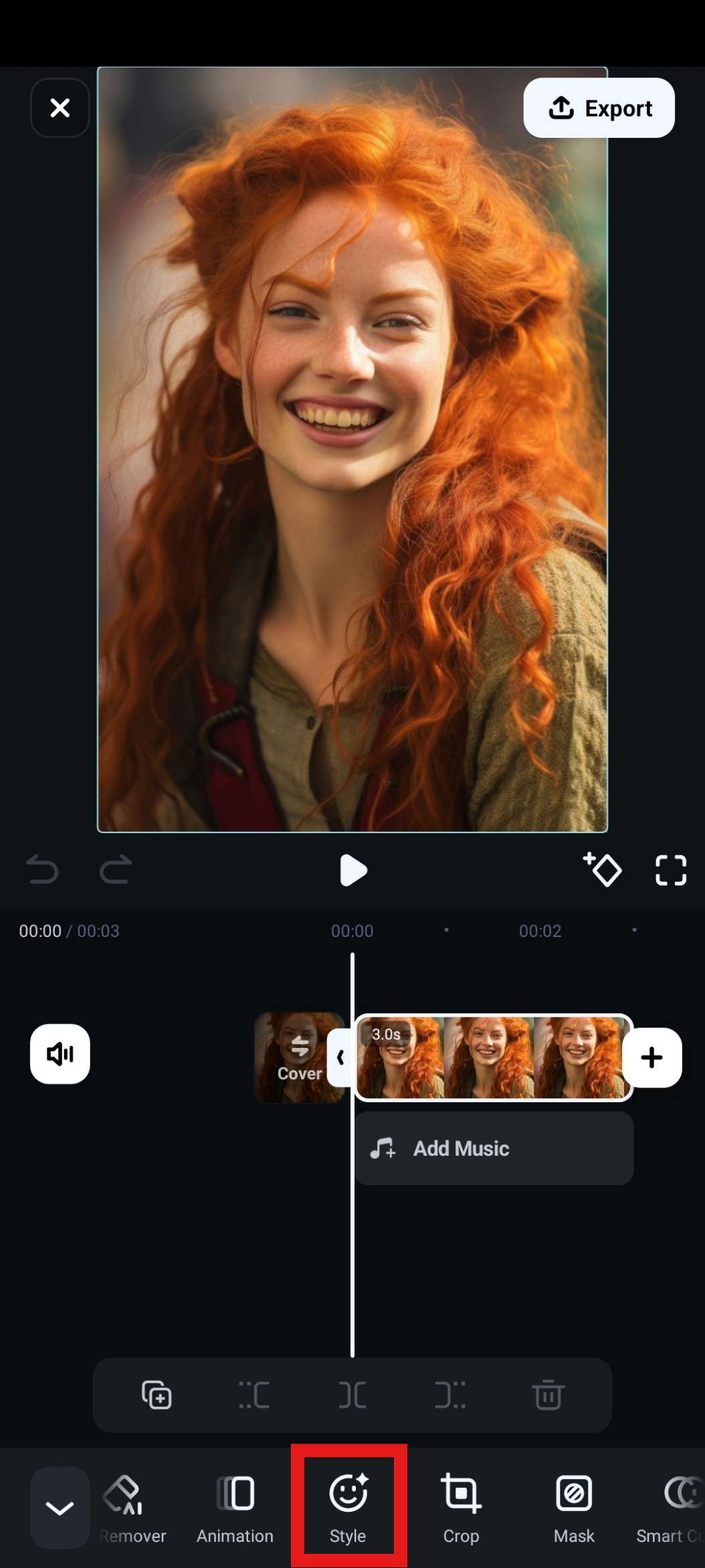 find the image style feature filmora