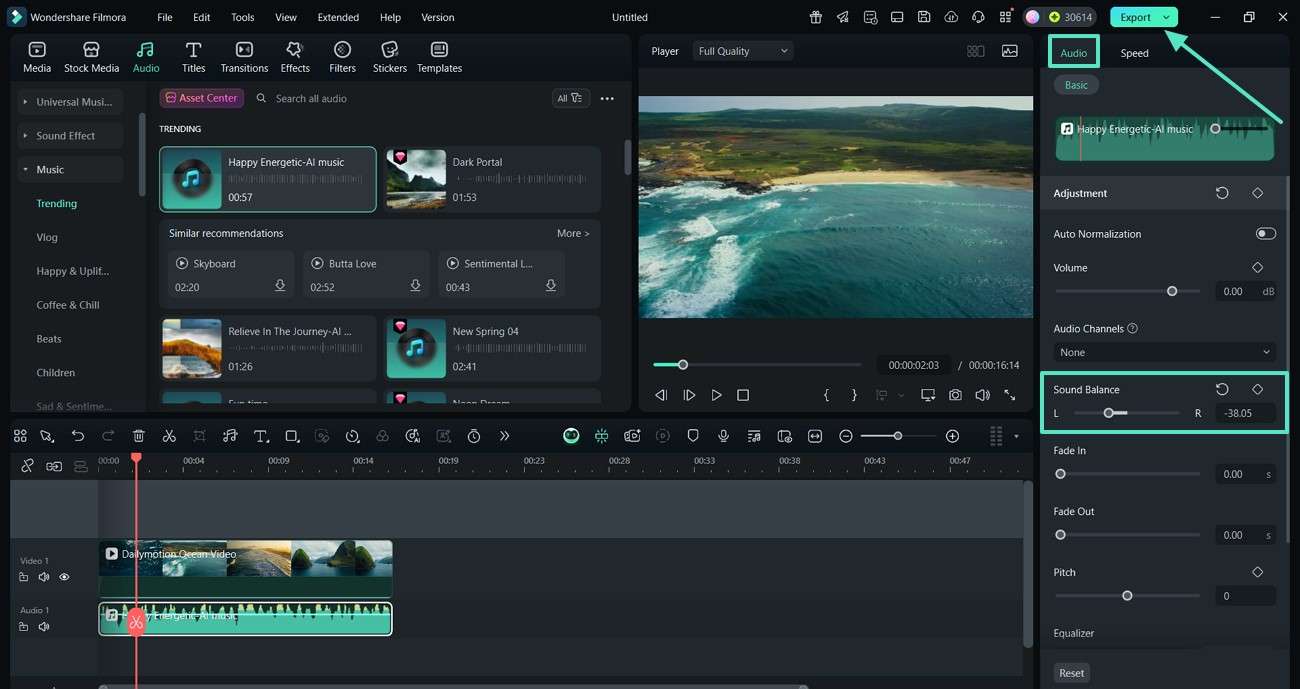 adjust sound balance audio settings