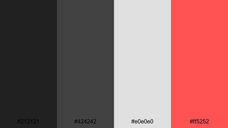 backstage smoke and mirrors circus color palette with hex codes