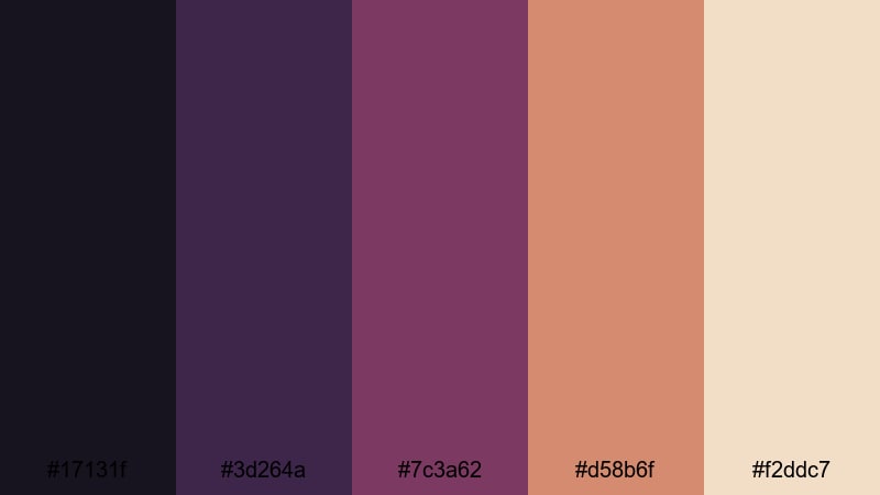 backstage velvet hush vintage circus color palette with hex codes