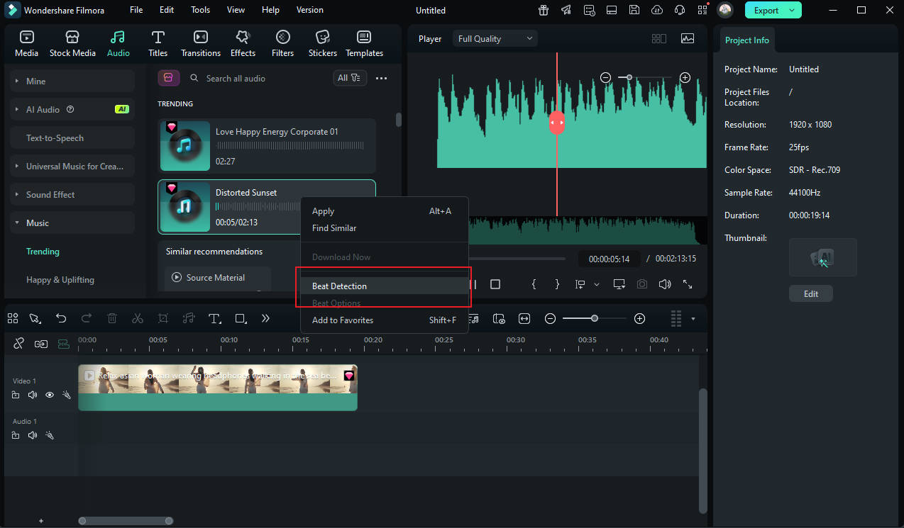 Align video with beat