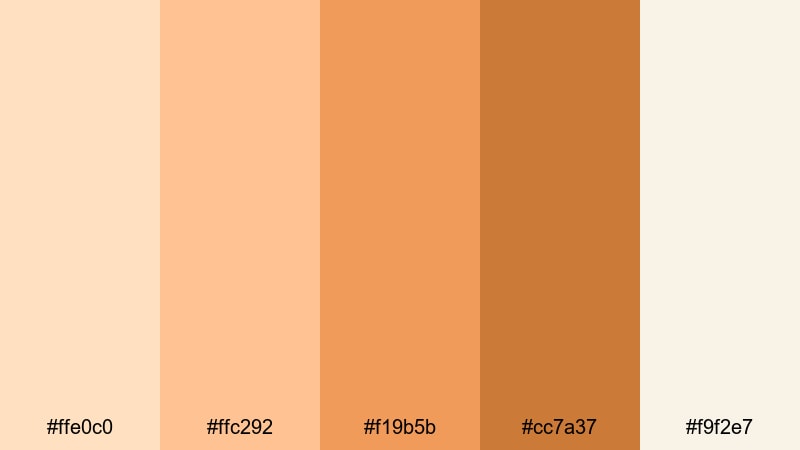 baked apricot crumble light apricot color palette with hex codes