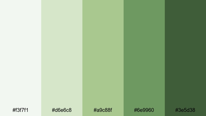 bamboo grove breeze zen color palette with hex codes