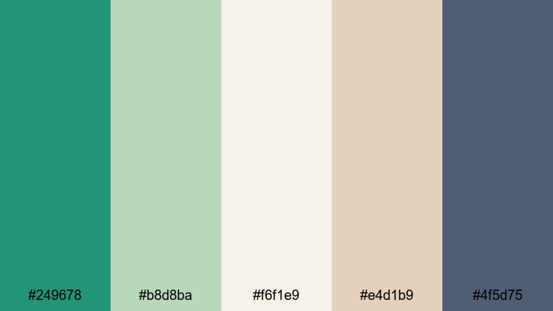 bamboo studio serenity jungle green color palette with hex codes