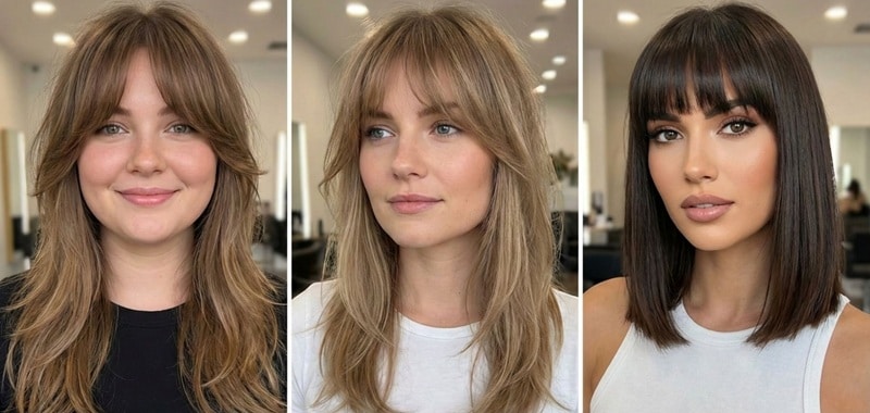 bangs on different face shapes