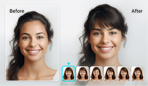 youcam bangs try on filter