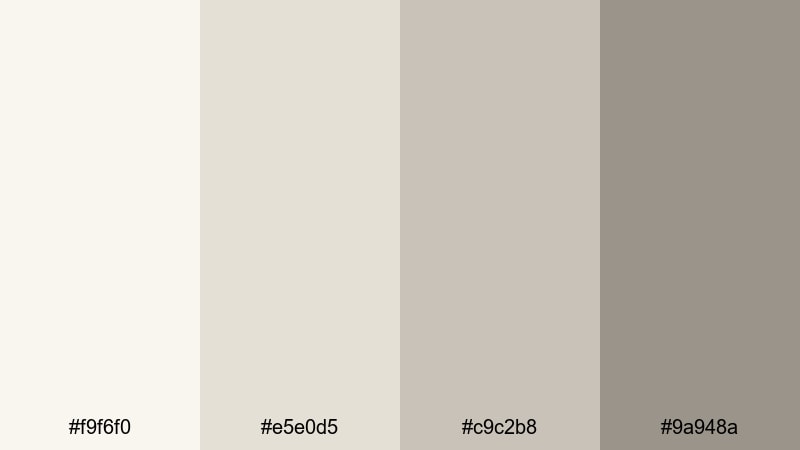bare canvas glow neutral color palette with hex codes