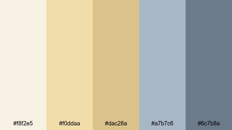 barefoot beach breeze flax color palette with hex codes