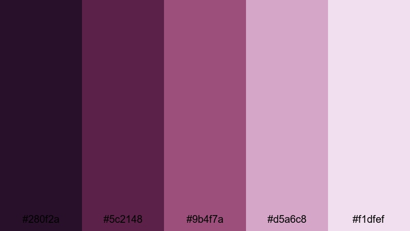 baroque plum shadows purple maroon color palette with hex codes