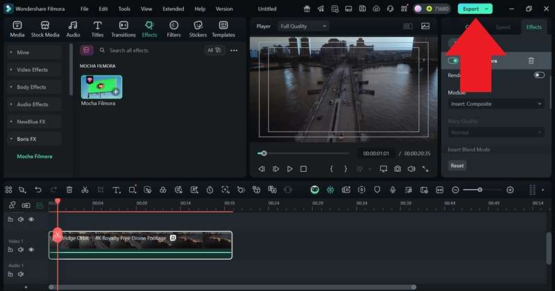export your edited video on filmora