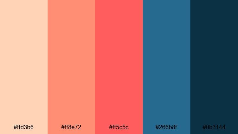 beach bonfire sunset coastal color palette with hex codes