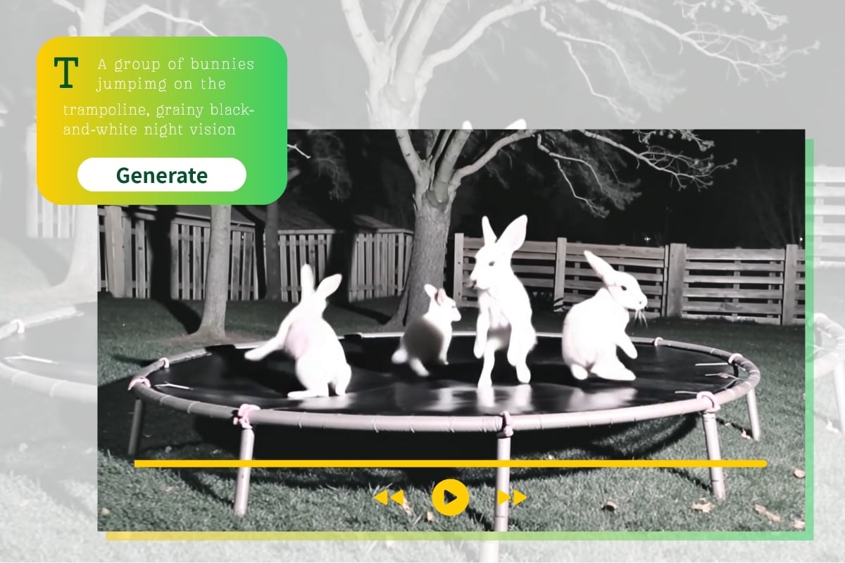 animal jumping on trampoline