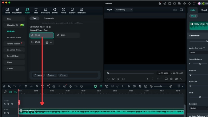 generate and preview generated music