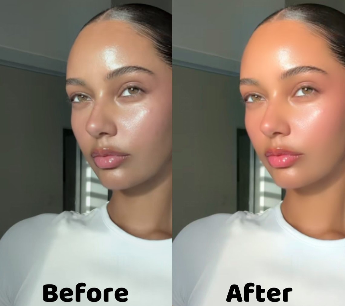 before and after beauty filter