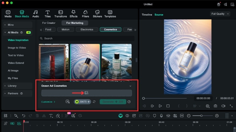 upload product photo for makeup ad