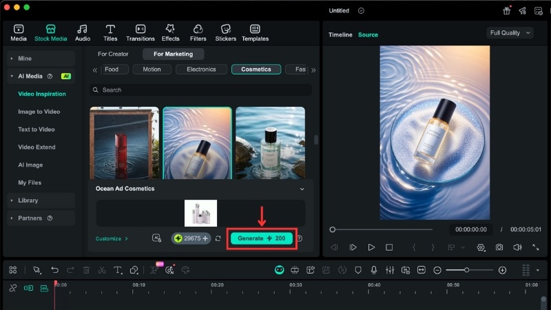 generate a cosmetic advertising video