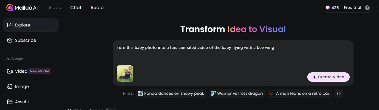 generating video on hailuo