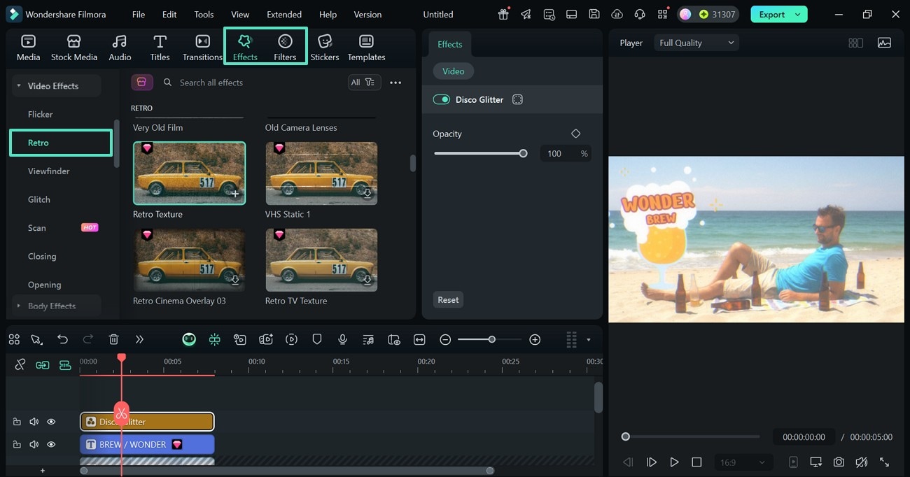enhance through effects filter