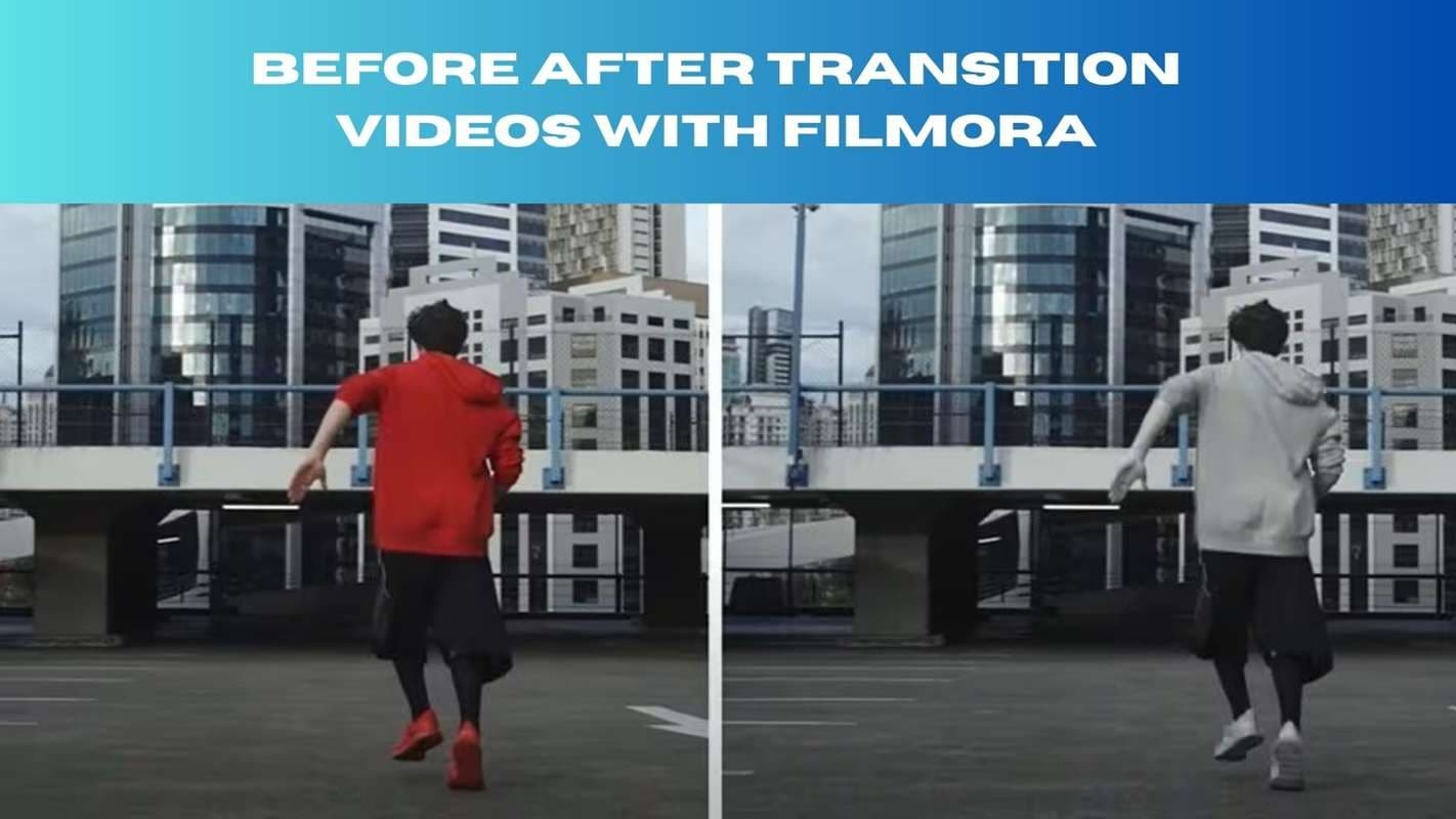 before after transition video with filmora