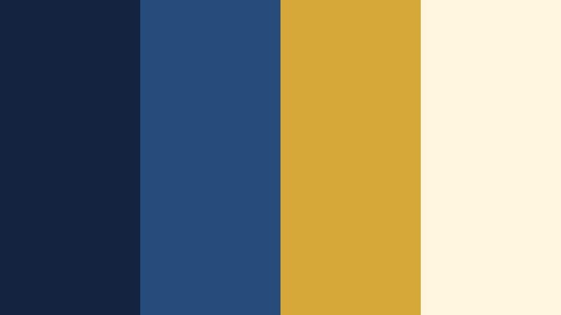 bellhop brass charm navy blue and gold hotel color color palette with hex codes
