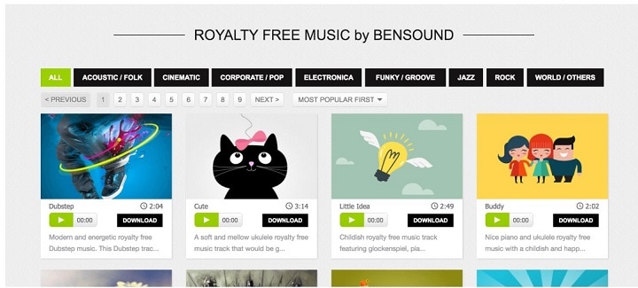  Royalty Free Music Sites For YouTube Videos -Bensound
