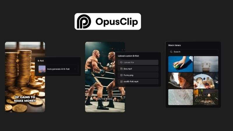 opusclip auto generate b-roll