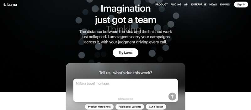 luma top ai short film generator