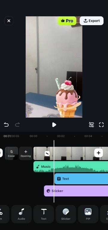 filmora editing interface