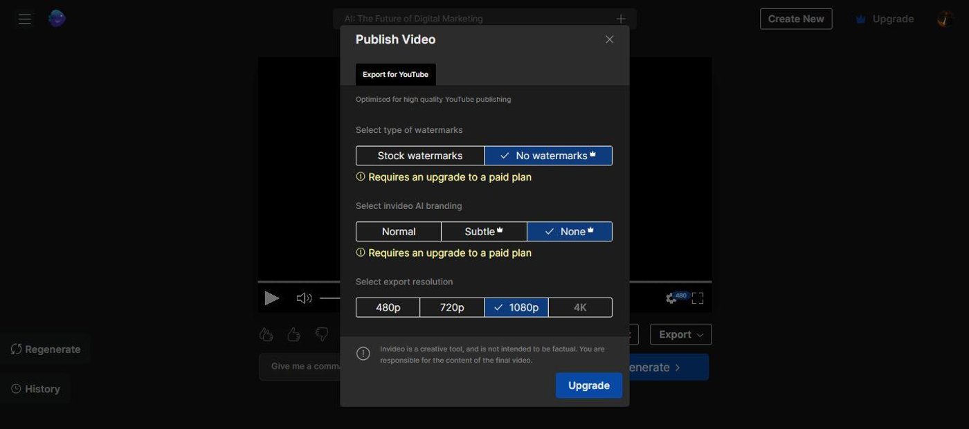 export and publish your video