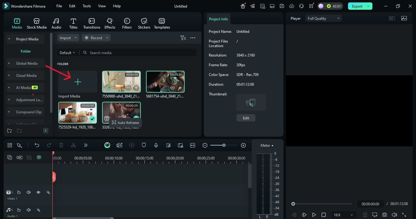 import video in filmora