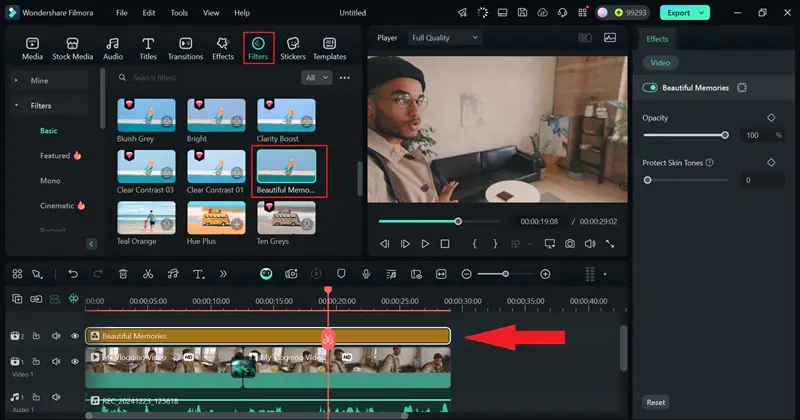 add filters to video