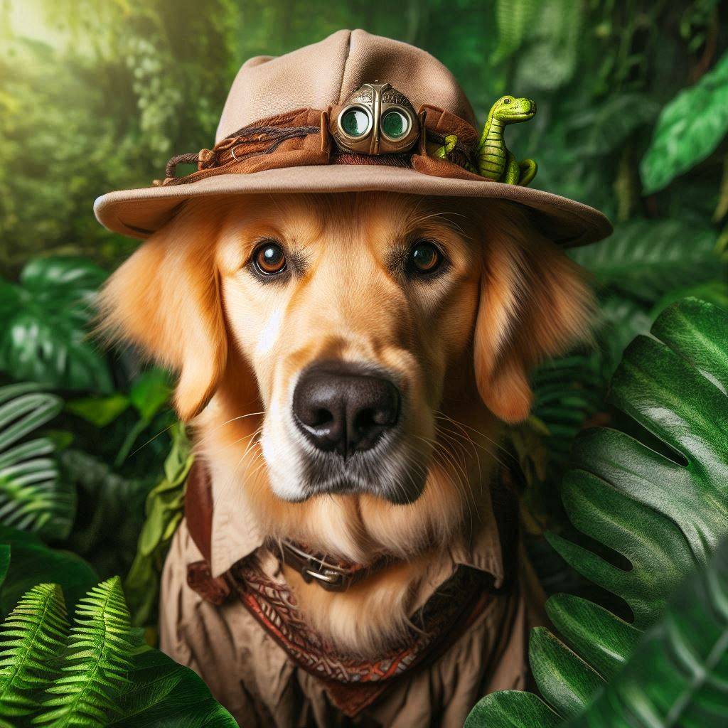 A clear subject in DALL·E prompt of a golden retriever.