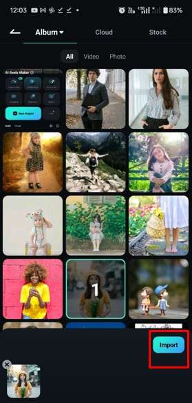 tap on import