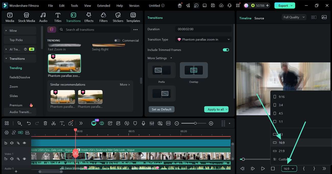 set aspect ratio for youtube