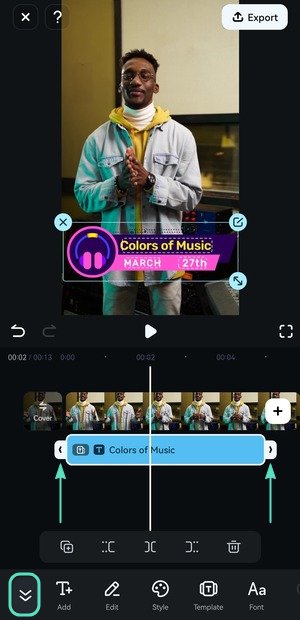 adjust the text duration