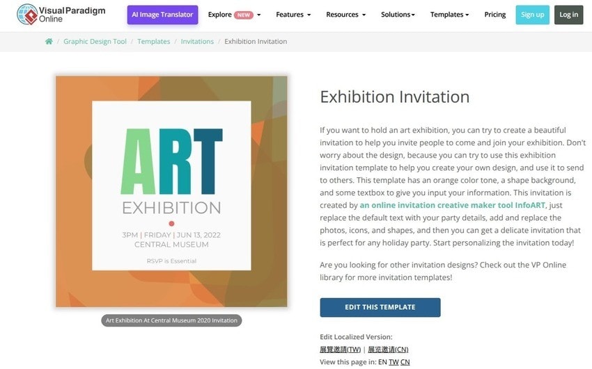 visual paradigm exhibition invitation