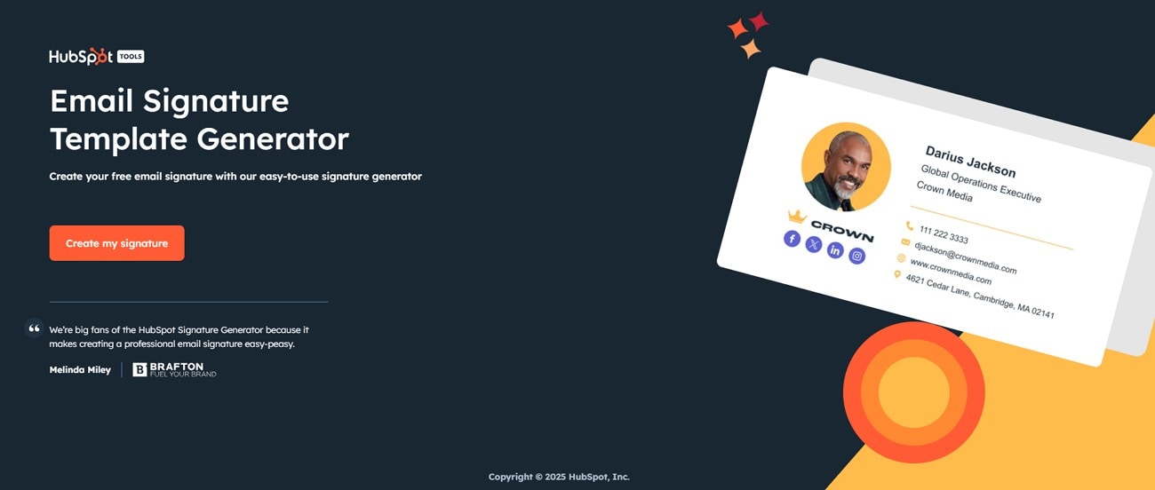 hubspot email signature generator good fonts