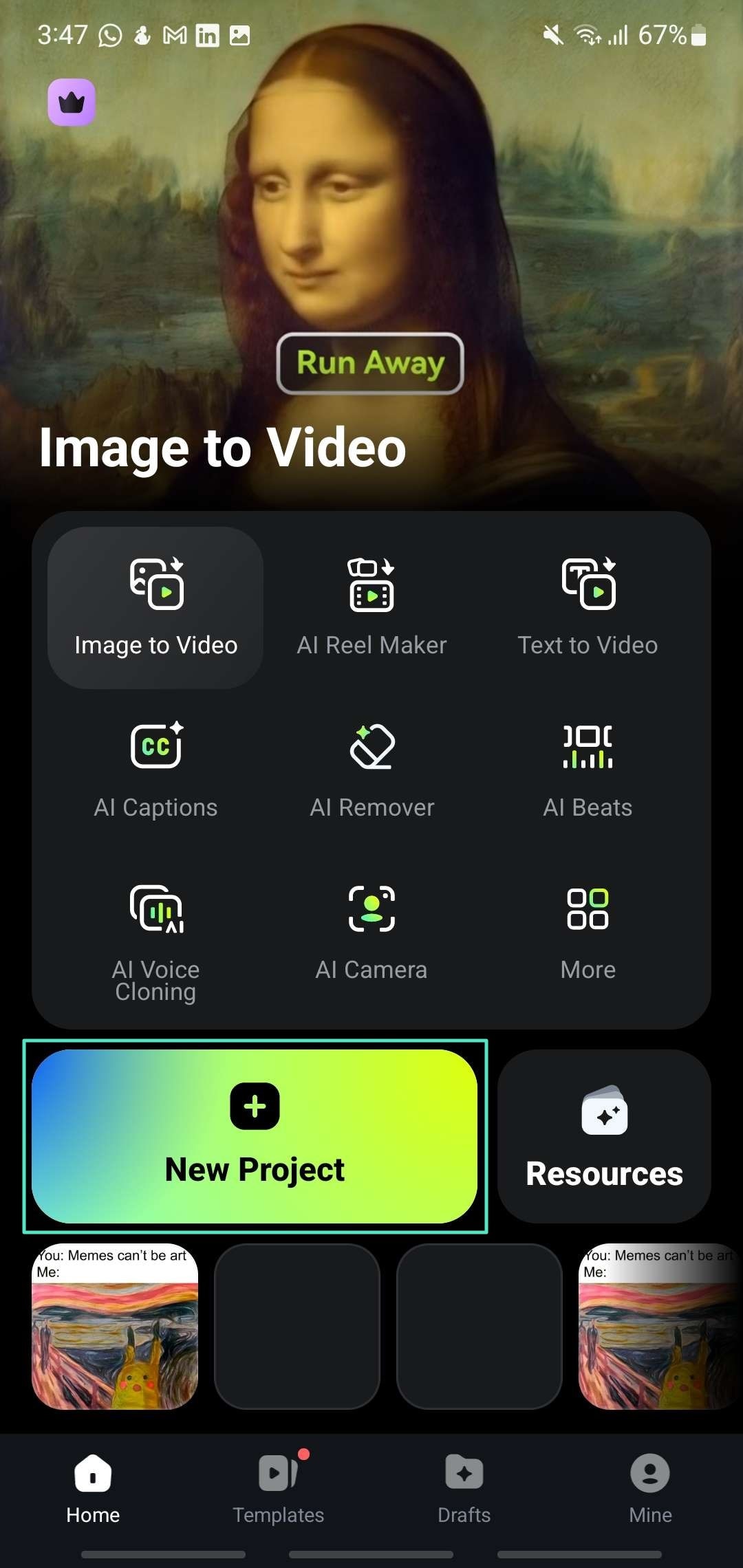 launch new project filmora app