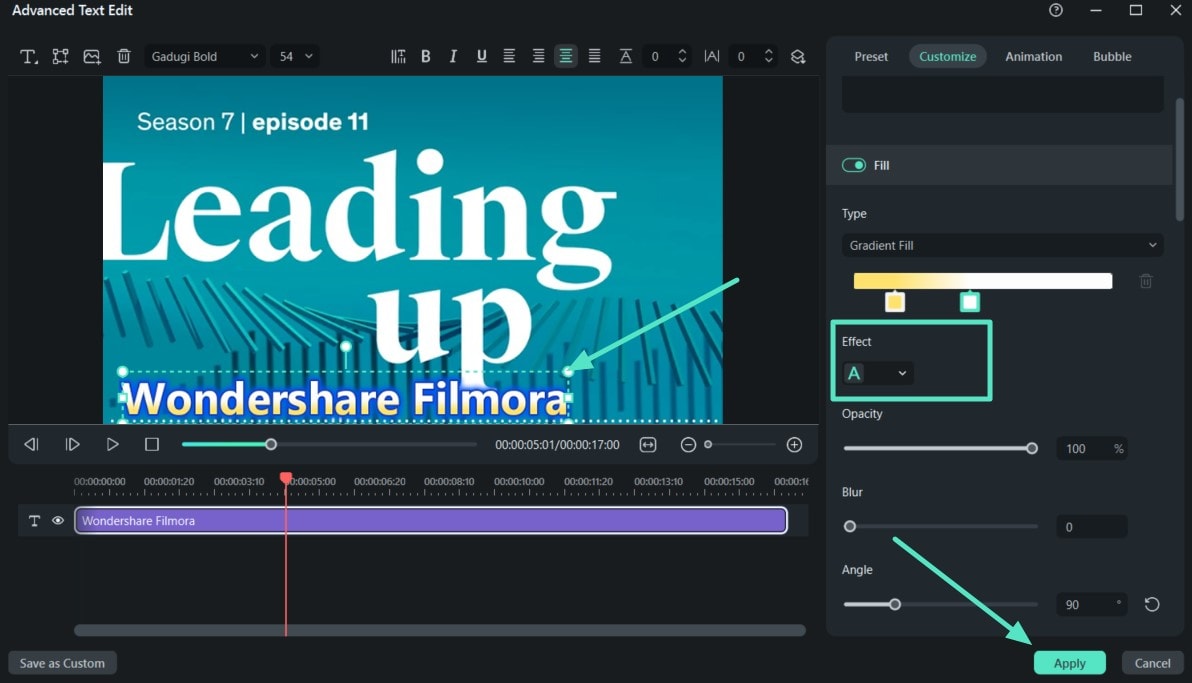 adjust advanced text edit